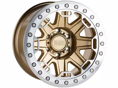 Black Rhino Rift Beadlock Matte Gold with Machined Ring 6-Lug Wheel; 17x8.5; 0mm Offset (15-20 F-150)