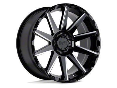 Black Rhino Typhoon Gloss Black with Milled Spokes 6-Lug Wheel; 20x9.5; 12mm Offset (15-20 F-150)