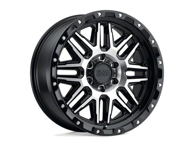 Black Rhino Alamo Gloss Black Machined with Stainless Bolts 8-Lug Wheel; 18x9; 6mm Offset (15-19 Silverado 2500 HD)