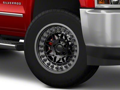 Black Rhino Alpha Matte Black with Gunmetal Lip 8-Lug Wheel; 20x10; -18mm Offset (15-19 Silverado 2500 HD)