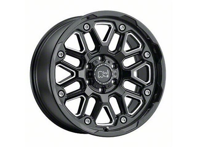 Black Rhino Hollister Gloss Black Milled 8-Lug Wheel; 17x9.5; 6mm Offset (15-19 Silverado 2500 HD)