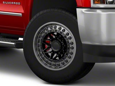 Black Rhino Alpha Matte Black with Gunmetal Lip 8-Lug Wheel; 20x10; -18mm Offset (15-19 Silverado 3500 HD SRW)
