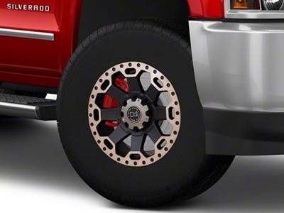 Black Rhino Warlord Matte Black with Machined Dark Tint 8-Lug Wheel; 17x9; -12mm Offset (15-19 Silverado 3500 HD SRW)