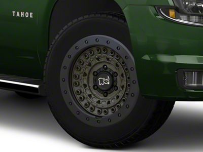 Black Rhino Barricade Olive Drab Green with Black Rock Guard 6-Lug Wheel; 20x9; -18mm Offset (15-20 Tahoe)