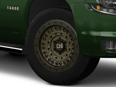 Black Rhino Barricade Olive Drab Green with Black Rock Guard 6-Lug Wheel; 20x9; 0mm Offset (15-20 Tahoe)
