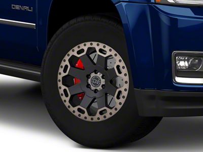 Black Rhino Warlord Matte Black with Machined Dark Tint Lip 6-Lug Wheel; 17x9; -12mm Offset (15-20 Yukon)