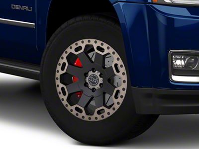 Black Rhino Warlord Matte Black with Machined Dark Tint Lip 6-Lug Wheel; 18x9; 12mm Offset (15-20 Yukon)