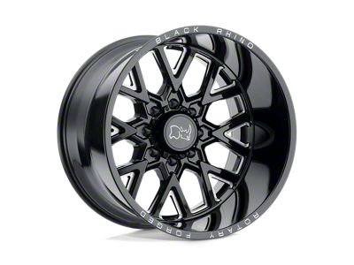 Black Rhino Grimlock Gloss Black and Milled 8-Lug Wheel; 22x11.5; -44mm Offset (17-22 F-350 Super Duty SRW)