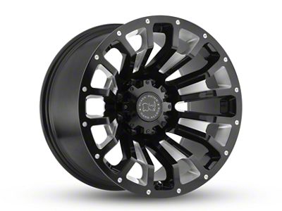 Black Rhino Pinatubo Gloss Black Milled 6-Lug Wheel; 17x9.5; -18mm Offset (99-06 Sierra 1500)