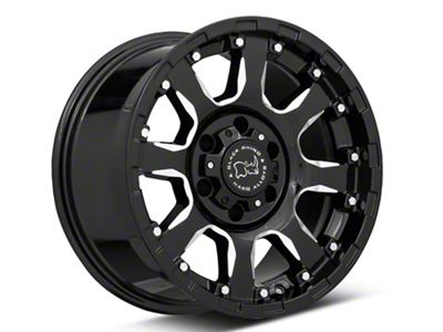 Black Rhino Sierra Gloss Black Milled 6-Lug Wheel; 17x9; -12mm Offset (99-06 Sierra 1500)