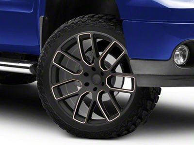 Black Rhino Kunene Matte Black Dart Tint Milled 6-Lug Wheel; 22x9.5; 25mm Offset (07-13 Sierra 1500)