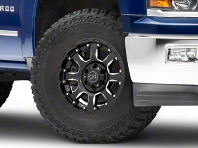 Black Rhino Sierra Gloss Black Milled 6-Lug Wheel; 17x9; -12mm Offset (14-18 Silverado 1500)