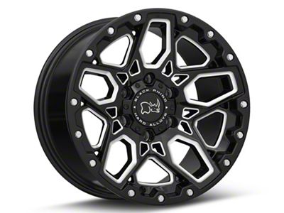 Black Rhino Shrapnel Gloss Black Milled 6-Lug Wheel; 17x9.5; 12mm Offset (19-22 Sierra 1500)