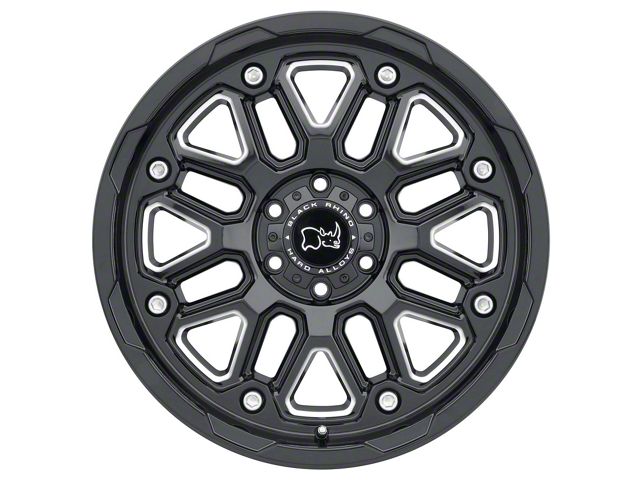 Black Rhino Hollister Gloss Black Milled 8-Lug Wheel; 20x9.5; 6mm Offset (20-24 Silverado 2500 HD)