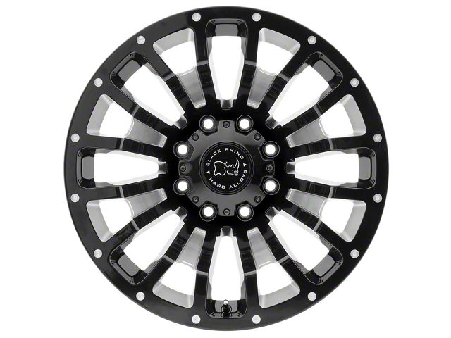 Black Rhino Pinatubo Gloss Black Milled 8-Lug Wheel; 20x9.5; -18mm Offset (20-24 Silverado 2500 HD)