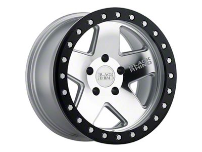 Black Rhino Crawler Beadlock Silver Mirror Machined 6-Lug Wheel; 17x8.5; 0mm Offset (21-25 F-150)