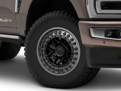 Black Rhino Alpha Matte Black with Gunmetal Lip 8-Lug Wheel; 18x9; 20mm Offset (23-25 F-250 Super Duty)