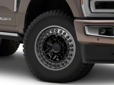 Black Rhino Alpha Matte Black with Gunmetal Lip 8-Lug Wheel; 18x9; 20mm Offset (23-24 F-250 Super Duty)