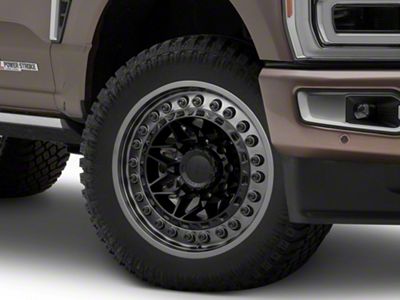 Black Rhino Alpha Matte Black with Gunmetal Lip 8-Lug Wheel; 20x10; -18mm Offset (23-24 F-250 Super Duty)