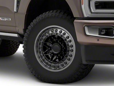 Black Rhino Alpha Matte Black with Gunmetal Lip 8-Lug Wheel; 18x9; 0mm Offset (23-25 F-250 Super Duty)