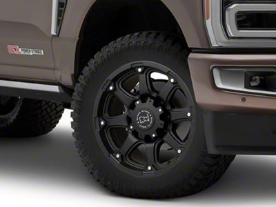 Black Rhino Glamis Matte Black 8-Lug Wheel; 20x9; -12mm Offset (23-25 F-250 Super Duty)