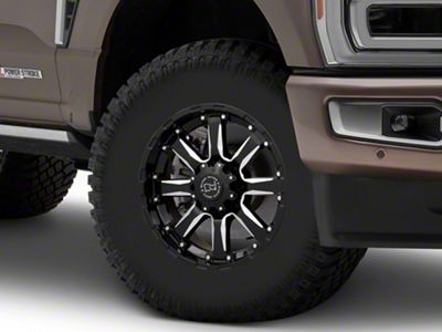 Black Rhino Sierra Gloss Black Milled 8-Lug Wheel; 17x9; 12mm Offset (23-25 F-250 Super Duty)