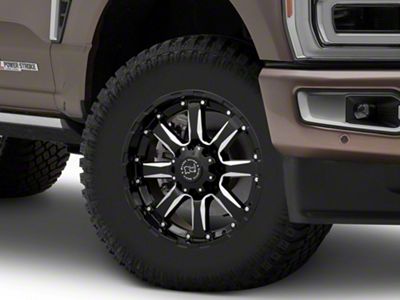 Black Rhino Sierra Gloss Black Milled 8-Lug Wheel; 18x9; -12mm Offset (23-25 F-250 Super Duty)