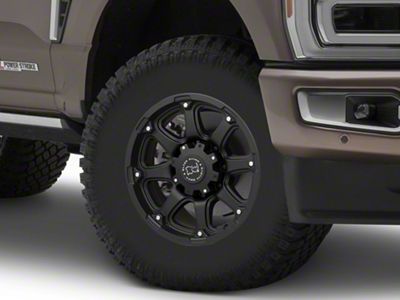 Black Rhino Glamis Matte Black 8-Lug Wheel; 17x9; 12mm Offset (23-25 F-350 Super Duty SRW)
