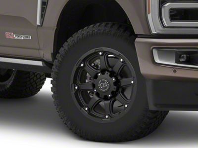 Black Rhino Glamis Matte Black 8-Lug Wheel; 18x9; -12mm Offset (23-25 F-350 Super Duty SRW)