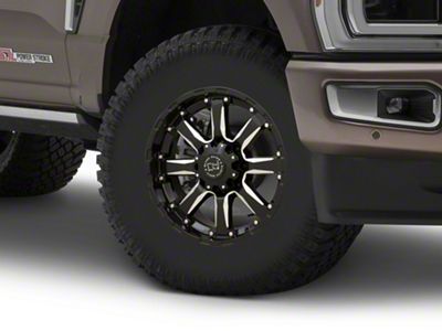 Black Rhino Sierra Gloss Black Milled 8-Lug Wheel; 17x9; 12mm Offset (23-25 F-350 Super Duty SRW)