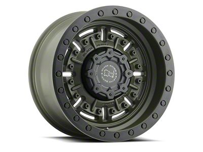 Black Rhino Abrams Olive Drab Green 6-Lug Wheel; 17x8.5; 0mm Offset (24-25 Ranger)
