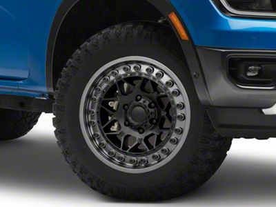 Black Rhino Alpha Matte Black with Gunmetal Lip 6-Lug Wheel; 18x9; 20mm Offset (24-25 Ranger)