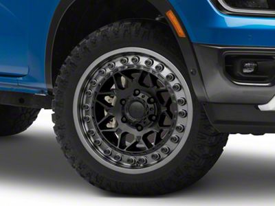 Black Rhino Alpha Matte Black with Gunmetal Lip 6-Lug Wheel; 20x10; -18mm Offset (24-25 Ranger)