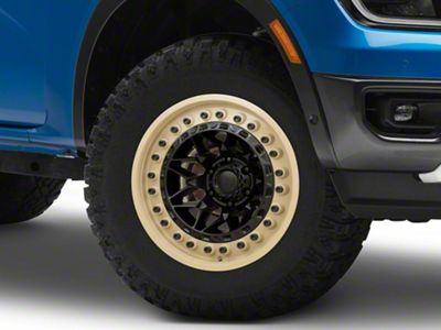 Black Rhino Alpha Matte Black with Sand Lip 6-Lug Wheel; 17x9; 0mm Offset (24-25 Ranger)