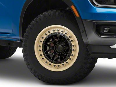 Black Rhino Alpha Matte Black with Sand Lip 6-Lug Wheel; 17x9; -12mm Offset (24-25 Ranger)