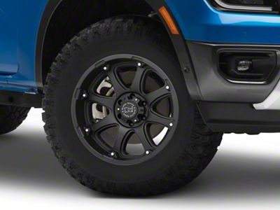Black Rhino Glamis Matte Black 6-Lug Wheel; 17x9; -12mm Offset (24-25 Ranger)