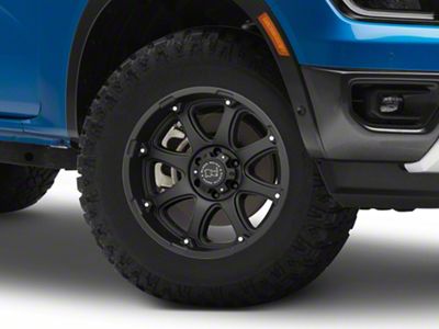 Black Rhino Glamis Matte Black 6-Lug Wheel; 17x9; 12mm Offset (24-25 Ranger)
