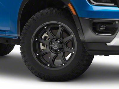 Black Rhino Glamis Matte Black 6-Lug Wheel; 18x9; 12mm Offset (24-25 Ranger)