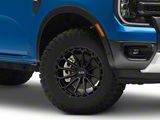 Black Rhino Kaizen Matte Black 6-Lug Wheel; 17x9.5; -12mm Offset (24-25 Ranger)