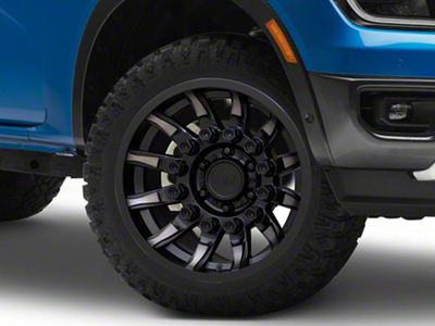 Black Rhino Mission Matte Black with Machined Tinted Spokes 6-Lug Wheel; 20x9; -18mm Offset (24-25 Ranger)