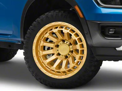Black Rhino Raid Gold 6-Lug Wheel; 20x9.5; 12mm Offset (24-25 Ranger)