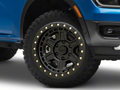 Black Rhino Reno Matte Black with Brass Bolts 6-Lug Wheel; 20x9.5; 12mm Offset (24-25 Ranger)