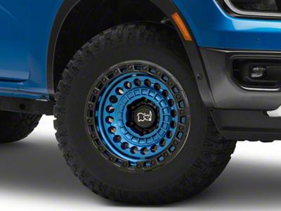 Black Rhino Sentinel Cobalt Blue with Black Ring 6-Lug Wheel; 17x8.5; -10mm Offset (24-25 Ranger)