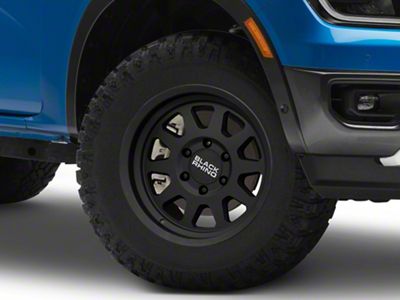 Black Rhino Stadium Matte Black 6-Lug Wheel; 17x9; 12mm Offset (24-25 Ranger)