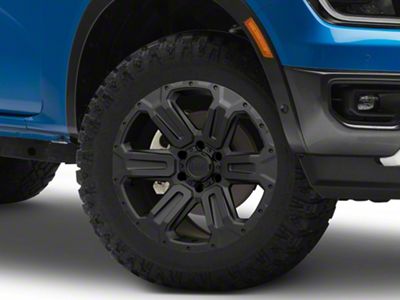Black Rhino Wanaka Matte Black 6-Lug Wheel; 18x9; 12mm Offset (24-25 Ranger)