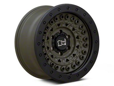 Black Rhino Barricade Olive Drab Green with Black Rock Guard 6-Lug Wheel; 20x9; 0mm Offset (91-96 Dakota)