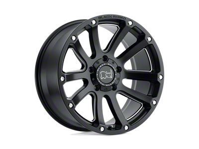 Black Rhino Highland Matte Black with Milled Spokes 5-Lug Wheel; 20x9.5; 0mm Offset (94-01 RAM 1500)