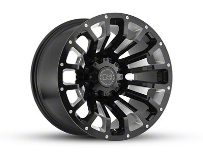 Black Rhino Pinatubo Gloss Black Milled 5-Lug Wheel; 18x9.5; 0mm Offset (94-01 RAM 1500)