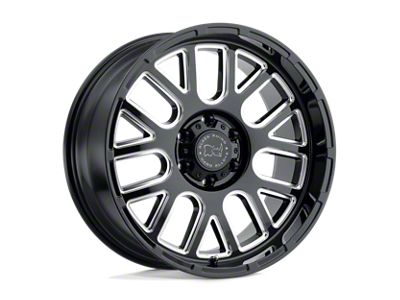 Black Rhino Pismo Gloss Black with Milled Spokes 5-Lug Wheel; 18x9.5; 0mm Offset (94-01 RAM 1500)