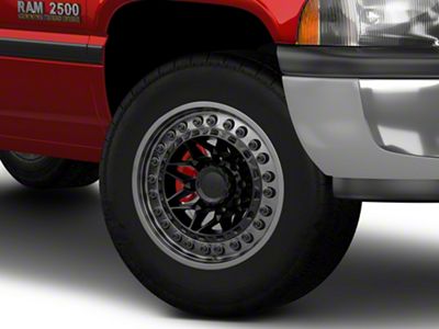 Black Rhino Alpha Matte Black With Gunmetal Lip 8-Lug Wheel; 18x9; 0mm Offset (94-02 RAM 2500)